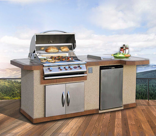 Rustic Bbq Island Cabinets Outdoor Kitchen With Built-in Grill