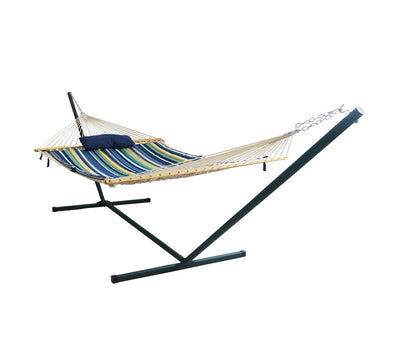 12' Outdoor Leisure Hammock Set - Blue Stripe