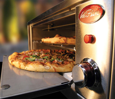 Cal Flame 2-In-1 Pizza Oven Warmer Grill Insert for BBQ Island Outdoor Kitchen Scene