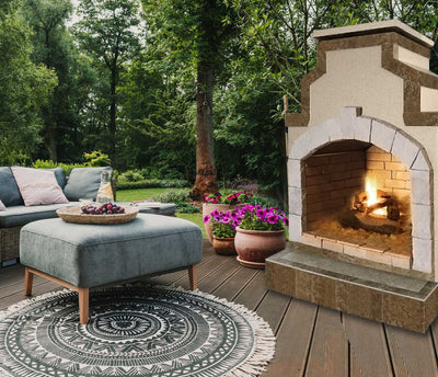 Cal Flame FRP-910-2 Outdoor Fireplace Propane Gas Hearth 