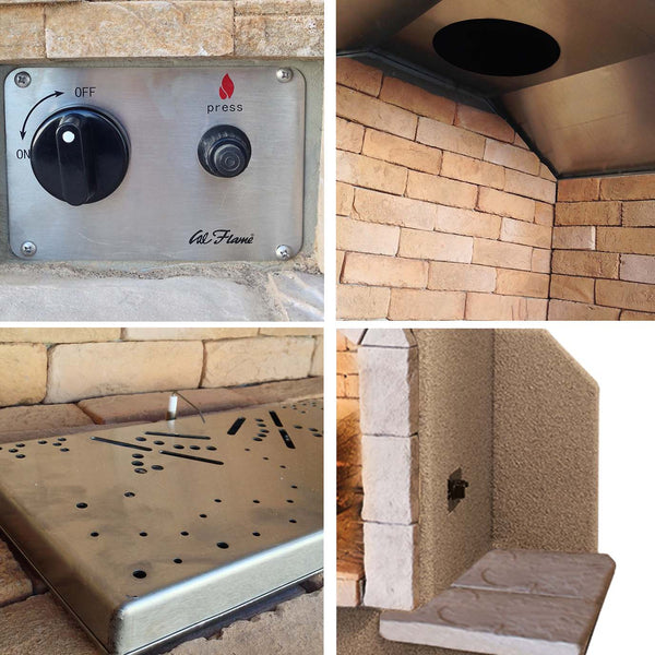 Outdoor Fireplace 78 in. Propane/Natural Gas by Cal Flame FRP915 ...