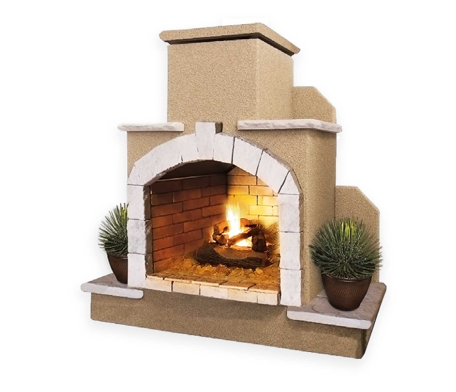 Outdoor Fireplace 78 in. Propane/Natural Gas by Cal Flame FRP915 ...