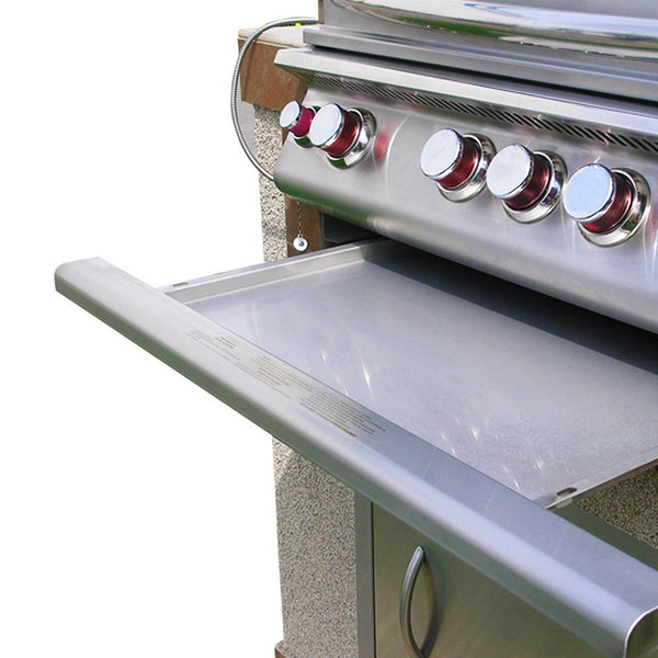 9 ft. L-Shaped BBQ Island with P4 Grill, Refrigerator, Sink and Storag ...