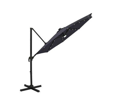 Santiago II 10-ft Octagon Cantilever Umbrella with LED Lights  - Polyester Canopy