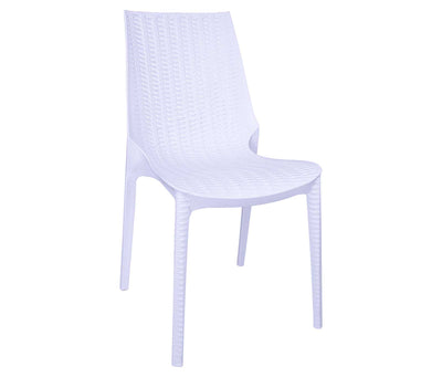 White LeisureMod Kent Outdoor Dining Chair