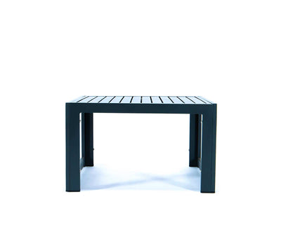 Black LeisureMod Chelsea Patio Coffee Table With Black Aluminum