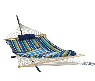 15' Outdoor Leisure Hammock Set - Blue Stripe