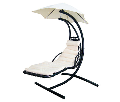 Floating Chaise Lounger with Canopy