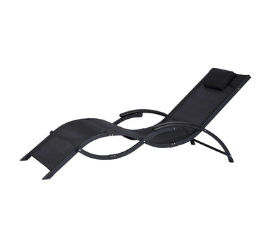 Sea Breeze Ultra Comfortable Foldaway Cool Mesh Lounger - Black