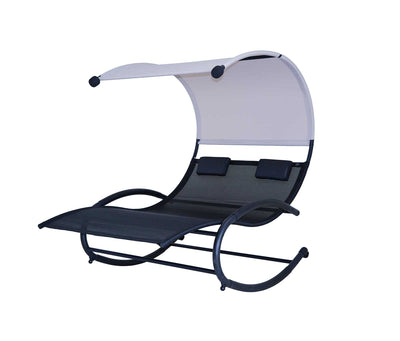 Ultra Comfortable Cool Mesh Dual Rocker With Canopy