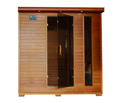 Great Bear 6-Person Cedar Infrared Indoor Sauna w/ 10 Carbon Heaters