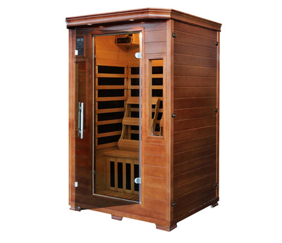 2-Person Hemlock Premium Infrared Indoor Sauna w/ 6 Carbon Heaters